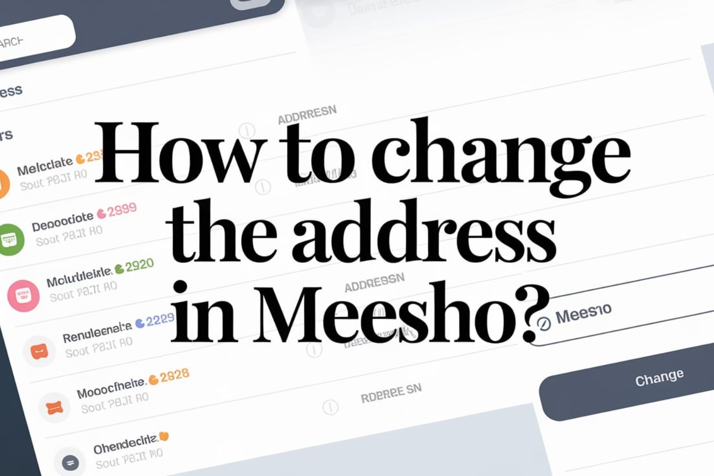 How to change the address in Meesho?